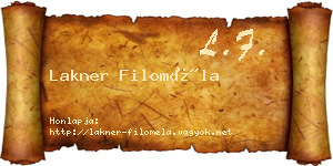 Lakner Filoméla névjegykártya